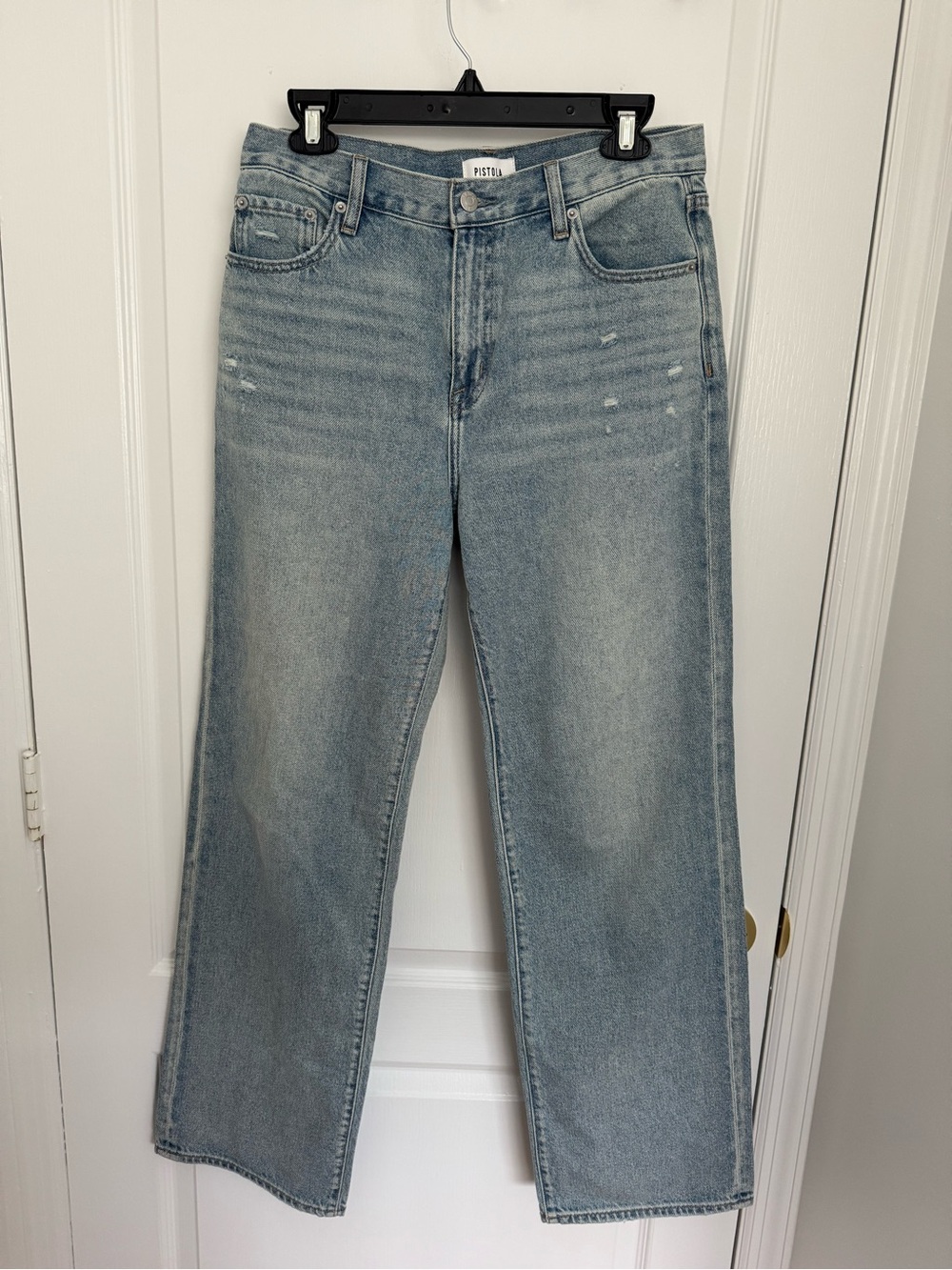 pistola Light Wash Straight Leg Jeans
